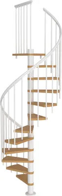 Produktbild von Dolle Spindeltreppe Montreal Buche/weiß 252-282cm Geschosshöhe Ø120cm