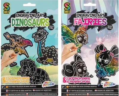 Imagen del producto de Grafix, set de 10 láminas para dibujar raspando, tamaño 25x15 cm
