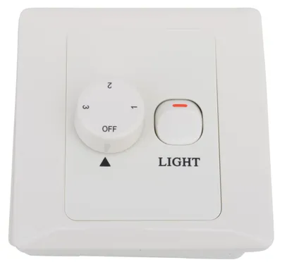 Image de Interrupteur mural pour ventilateur de plafond avec éclairage inclus 2 plaques