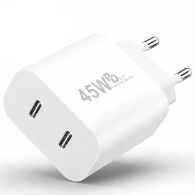 Produktbild von 45W USB-C Schnellladegerät Charger mit GaN-Technologie für Handy, iPhone, Samsung S21-S25, Tablet, iPad Dual Port PD - Ladegerät, KI-generiertes Bild