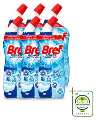 Produktbild von 6 x Bref Power Activ+ Toiletreiniger Anti-Kalk Oceaan 700 ml - Großpackung - 6 Stücke