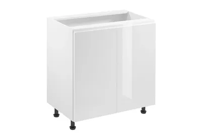 Produktbild von Unterschrank 80 cm ohne Arbeitsplatte Küchenunterschrank mit 2 Türen,Aspen D80 Weiß Hochglanz