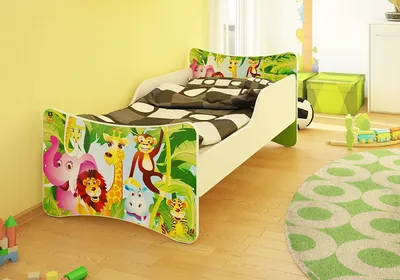 Produktbild von Best for Kids Kinderbett 90x200 cm ohne Matratze mit Rausfallschutz Animals
