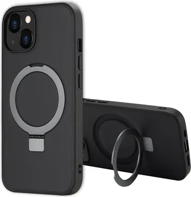 Image de Accezz Ring Stand Backcover avec MagSafe pour l'Apple iPhone 13 - Noir