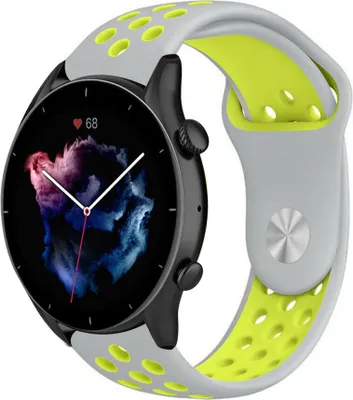 Produktbild von Strap-it Amazfit GTR 3 (Pro) Sportarmband (Grau/Gelb)