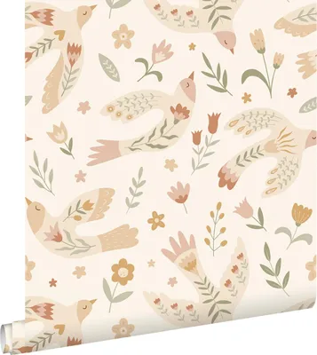 Zdjęcie produktu dla ESTAhome Tapeta kwiaty i ptaki beżowym 50 x 900 cm