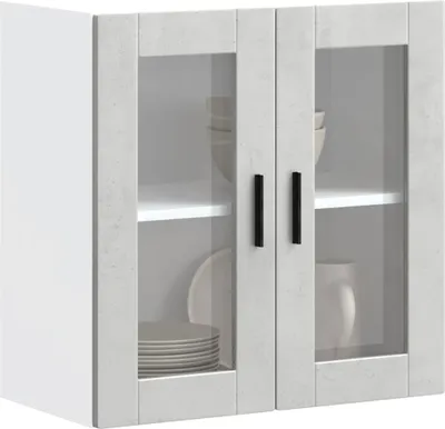 Produktbild von "im Angebot" Küchen-Hängeschrank mit Glastür Porto Betongrau - Küchenschränke CC23998