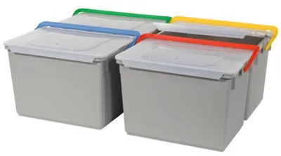 Zdjęcie produktu dla 10-Liter Eimer, grau mit farbcodiertem Henkel (blau)