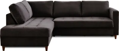Produktbild von Best Mobilier Anna, Ecksofa, Grau, 5 Sitz(e), Anna, Samt, Holz
