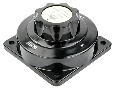 Produktbild von Marine-Batterieumschalter - Doppelbatterie-Wahlschalter für Boot und Wohnmobil - 250 A - 6–32 V DC - 2-ALL-1-OFF - 10.000 Schaltzyklen