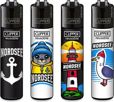Produktbild von Clipper Reibrad Feuerzeuge FFX Nordsee, 4 Stück