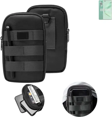 Produktbild von K-S-Trade Holster Gürtel Tasche kompatibel mit Huawei Nova 11 Pro Handy Tasche Schutz Hülle dunkel-grau viele Fächer, 1x