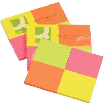 Obrázok produktu pre Q-Connect® KF10510 Samolepiace poznámky Quick Notes - žiarivé farby, 38 x 51 mm
