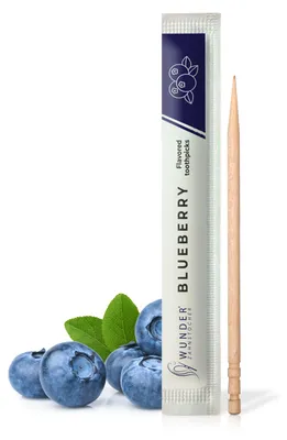 Produktbild von Wunder Zahnstocher Zahnstocher mit Geschmack - 200er Set Blaubeere Einzeln verpackt für deinen Lifestyle