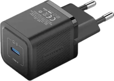 Image de Wall charger, Vention, FEPB0-EU, USB-C, 20W, GaN (black)