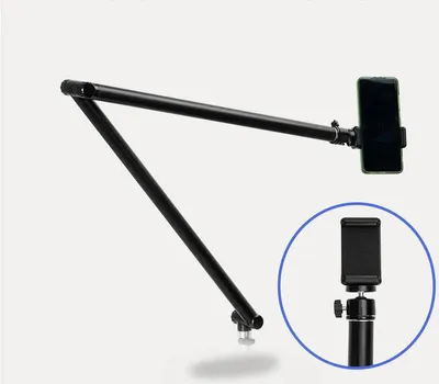 Immagine prodotto di SYSTEM-S supporto da tavolo a collo d'oca a 360° per tablet e smartphone in nero