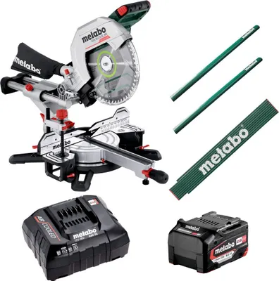 Produktbild von Metabo Akku Kappsäge KGS 18 LTX BL 305 Akku 4,0 Ah Ladegerät Meterstab Bleistift