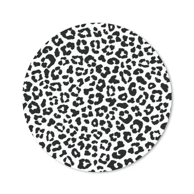 Produktbild von MuchoWow® Mauspad Mousepad Pantherdruck - Schwarz - Weiß 40x40 cm - Mousepads - Maus Mat - Pad - Mausunterlage - Schreibtisch Accessoires