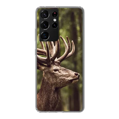 Produktbild von MuchoWow® Handyhülle Schutzhülle Hülle für Samsung Galaxy S21 Ultra Hirsch - Natur - Geweih - Wald - Tiere Silikon Softcase Handy Hülle - Mobiltelefon