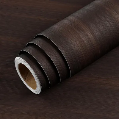 Imagen del producto de Película adhesiva para muebles, con aspecto de madera oscura, autoadhesiva, de 40 cm x 200 cm, ideal para la cocina