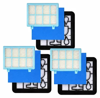 Filterset, 3-teilig, waschbar, für Philips PowerPro Staubsauger