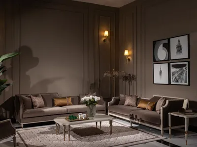 Produktbild von Viersitzer Sofagarnitur 4 Sitz Sofa Stoffsofa Polstersofa Braun Set