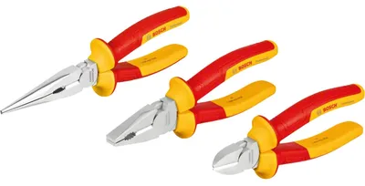 Obrázok produktu pre Bosch 1.600.A02.NG0, Sada klieští, Chrómovo-vanádová oceľ, Červená, Žltá, 1000 V