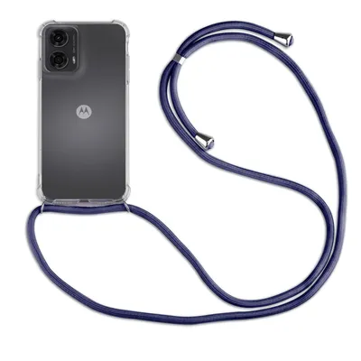 Zdjęcie produktu dla Łańcuszek do telefonu komórkowego Motorola Moto G85 naszyjnik etui na telefon komórkowy ze sznurkiem niebieski