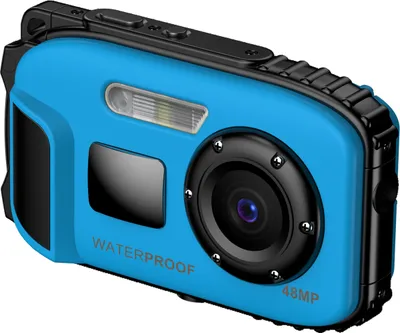 Obrázek produktu pro 1080P vodotěsná digitální kamera, 48 MP, digitální videokamera, 2,4palcový IPS displej, IP68, 5m pouzdro, vodotěsná, hloubková, automatické ostření, 4x digitální zoom, vestavěná baterie, dárek k narozeninám a svátku pro děti, chlapce, dívky, studenty, teenagery