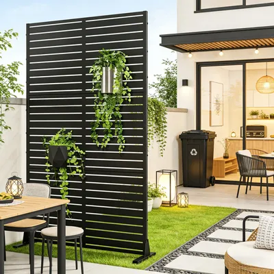 Zdjęcie produktu dla Przegroda „Nodepp” stal ocynkowana 180 x 90 cm czarna