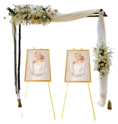 Obrázek produktu pro Svatební stojan, elegantní design, praktické upevnění k podlaze, zlatá barva, M