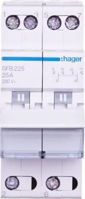 Image de HAGER SFB225 Interrupteur inverseur 2 pôles 25A central arrêt
