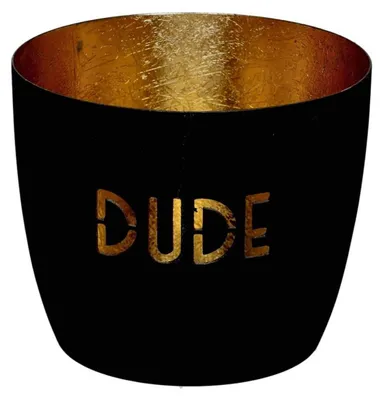 Produktbild von Gift Company Windlicht Madras Dude Schwarz Gold