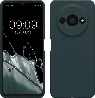 Produktbild von kwmobile Handyhülle kompatibel mit Xiaomi Redmi A3 Hülle - Handy Case aus weichem Silikon in Dunkler Schiefer