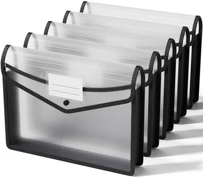 Image de 5 pochettes transparentes pour documents au format A4