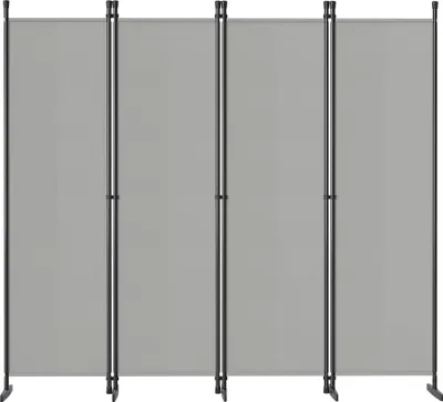Produktbild von UISEBRT Paravent 4-flügelig Klein 200x180cm Hellgrau, Flexibel faltbar, Blickdicht, Stabil, Für Raumteilung Wohnzimmer Büro Garten