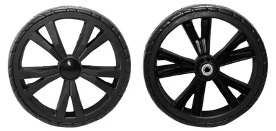 2 Ersatzräder 21 cm, leise, für Einkaufswagen & Karren