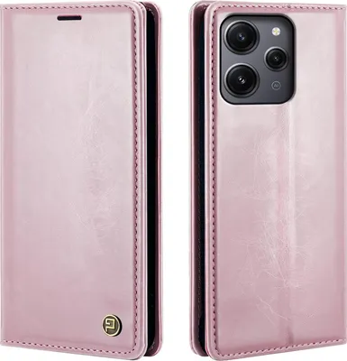 Produktbild von Handyhülle für Xiaomi Redmi 12 Kunstleder Flip Cover Hülle RFID Schutz Case Kartenfach Farbe: Rosa