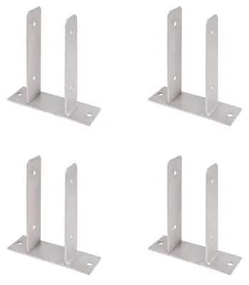 Produktbild von Alberts 4 x U-Pfostenträger, zum Aufschrauben, Edelstahl, für Holzpfosten 71 mm, Höhe 200 mm