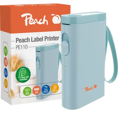 Produktbild von Peach PE110, Thermodirekt, 203 x 203 DPI, 60 mm/sek, Kabellos, Integrierte Batterie, Blau