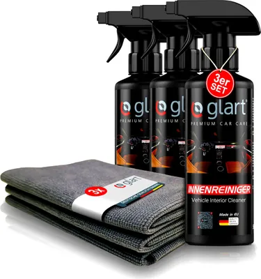 Produktbild von Glart 3x Auto Innenreiniger 500 ml + 3 Mikrofasertücher Fleckentferner Auto Zube