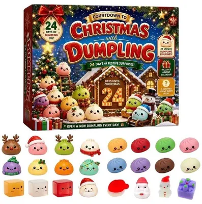 Produktbild von Adventskalender 2026 mit Squishy Niedlichen Dumpling Squishy Adventskalender Q Red