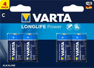 Produktbild von Varta 4914121414, Einwegbatterie, Zink-Mangan-Dioxid (Zn/MnO2), 1,5 V, 4 Stück(e), Mehrfarbig, 50 mm