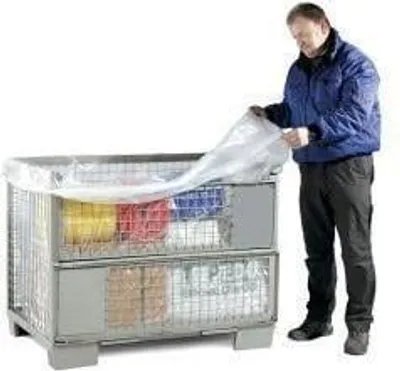 Produktbild von Seitenfaltensack Maße (B+SFxL) 1300+950x1475mm S.50µ LPDE transp. f.Gitterbox