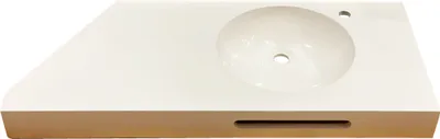 Produktbild von Möbelwaschtisch, asymmetrisch, weiß, 110 x 86 cm