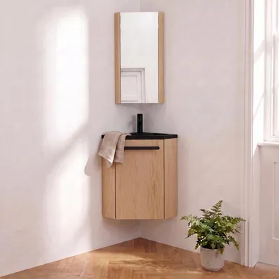 Produktbild von SKINO Eckwaschtisch-Set mit Armatur und Unterschrank