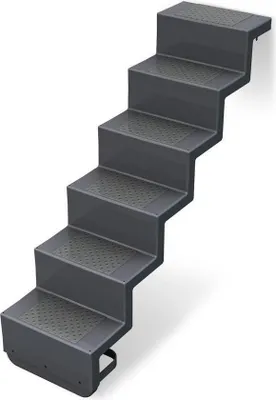 Produktbild von Pooltreppe Eleganz 60 I 5-stufig I Randbefestigung - lang I granit