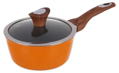Steelpan 18 cm orange mit Deckel, antihaftbeschichtet