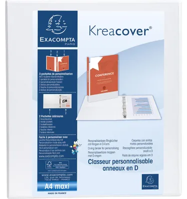 Produktbild von Exacompta 10x Ringbuch PP 4Ring 40mm D Rücken 64mm A4 Maxi Weiß 51843E
