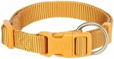 Productafbeelding van Trixie Premium Halsband, kleur: kurkumaal (geelbruin), maat: S-M